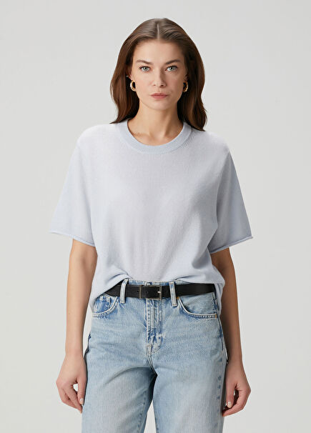 Mavi Kaşmir T-shirt