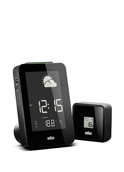 BNC013 Black Weather Station Digital Desk Clock