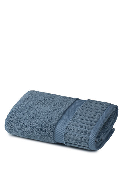 Rhythm Slate Blue Cotton Face Towel 50 x 76 cm