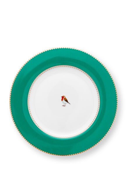 Love Birds Green Porcelain Plate