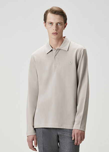 Beige Polo Sweatshirt