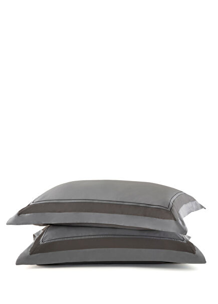 Adda Dark Grey Anthracite Cotton Pillowcase 50 x 70 cm