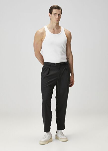 Koyu Gri Cropped Pantolon