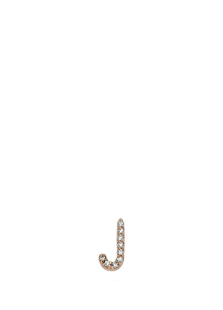 14K Rose Gold Women's Single Earrings with Letter A Diamonds