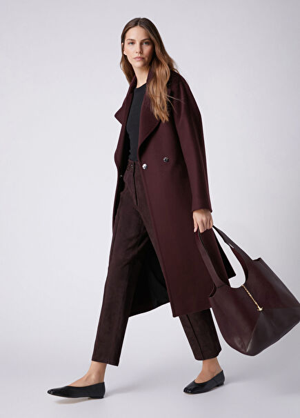 Plum Leather Trousers