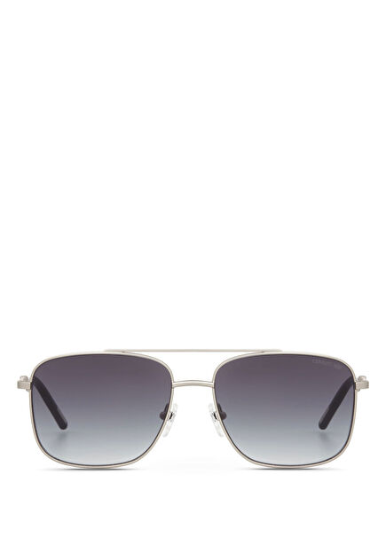 CR 80032 C3 Dikdörtgen Gümüş Metal Erkek Güneş Gözlüğü