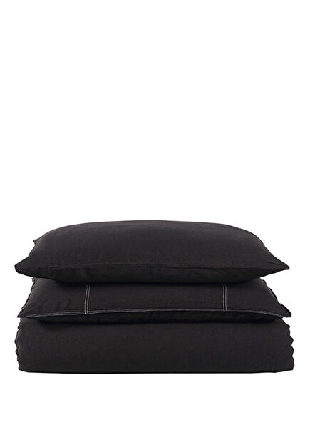 Galya Black Linen Duvet Cover Set
