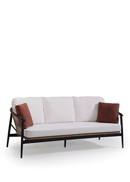 Harper Toz Boya Kaplı Alüminyum Üçlü Bahçe Kanepesi