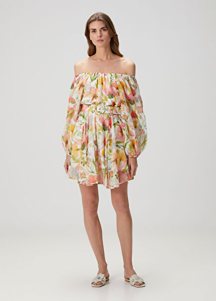 Charlize White Floral Mini Dress