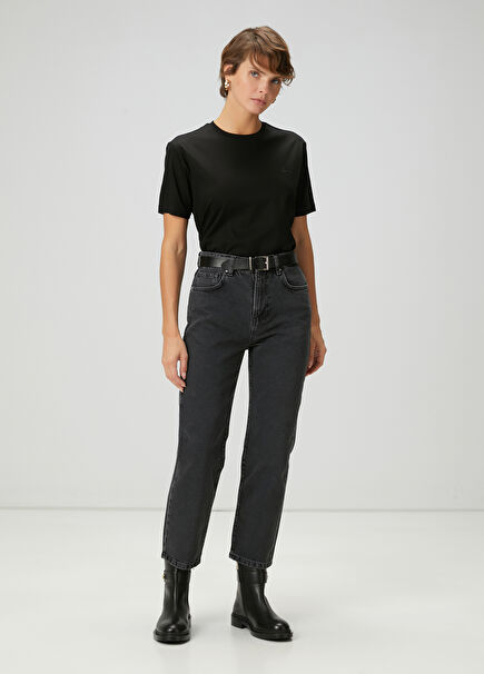 Black Crop Flare Jeans