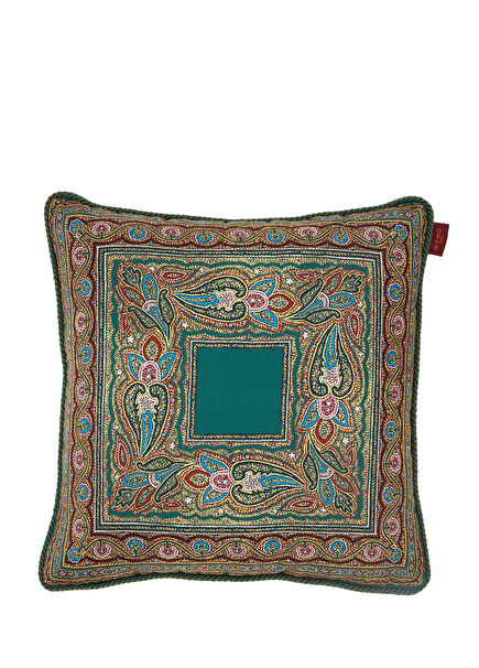 Cachemire Green 45x45 cm Silk Decorative Pillow