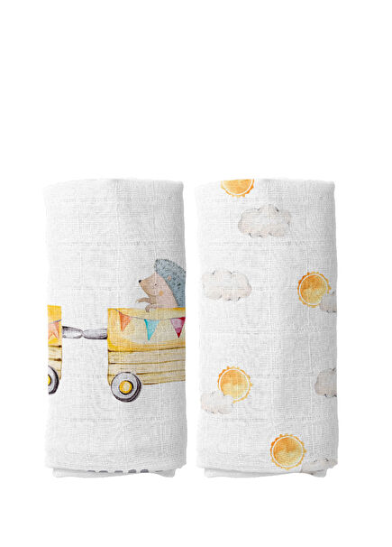 Loco Voyage Organic Cotton Muslin 2-Piece Baby Cover Set 90 x 90 cm