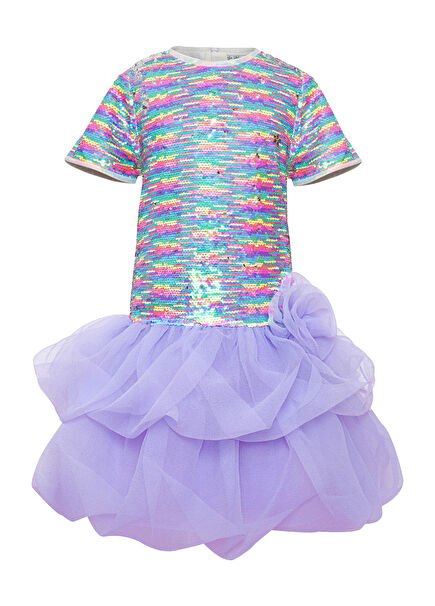 Amal Mor Kız Çocuk Elbise