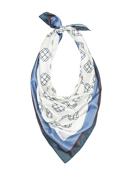 White Blue Scarf