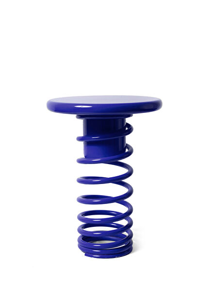 Twist Metal Stool with Navy Blue Table