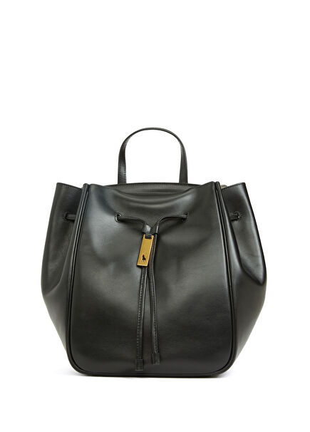 Polo ID Black Women's Leather Backpack