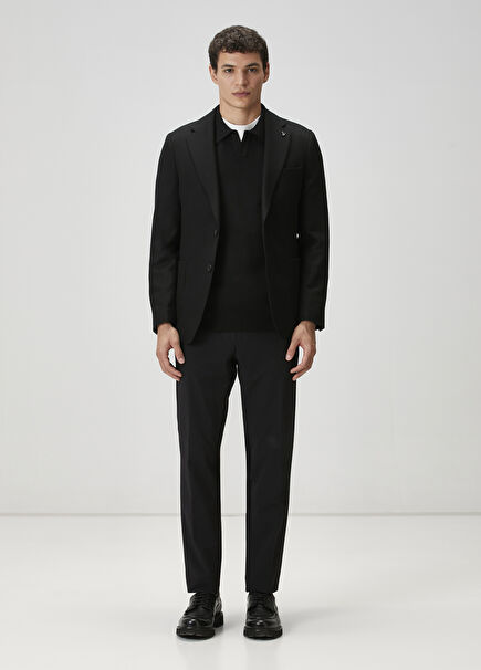 Black Waist Corded Pants