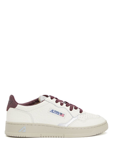 Medalist Beyaz Bordo Kadın Deri Sneaker