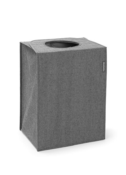 Black Fabric Angular Laundry Basket 55 Lt