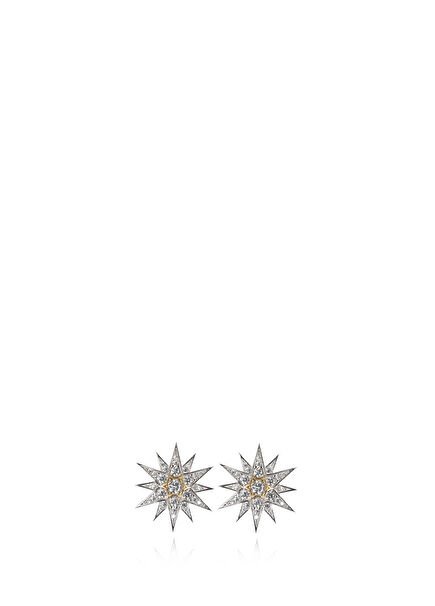Celestial Star Studs Handmade Women's Earrings with Zircon Stones
