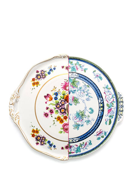 Hybrid Dorotea Renkli Desenli Porselen Tepsi