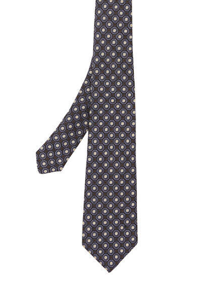 Blue Patterned Silk Tie