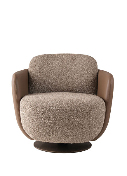 Kubeb Sütlü Kahve Metal Ayaklı Döner Berjer