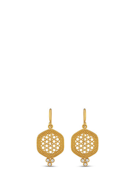 24K Gold Women's Earrings with Diamonds