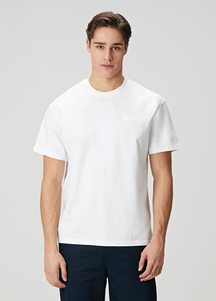 White Logo Detailed T-Shirt