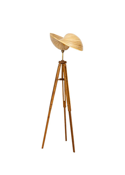 Natural Bamboo Tripod Floor Lamp