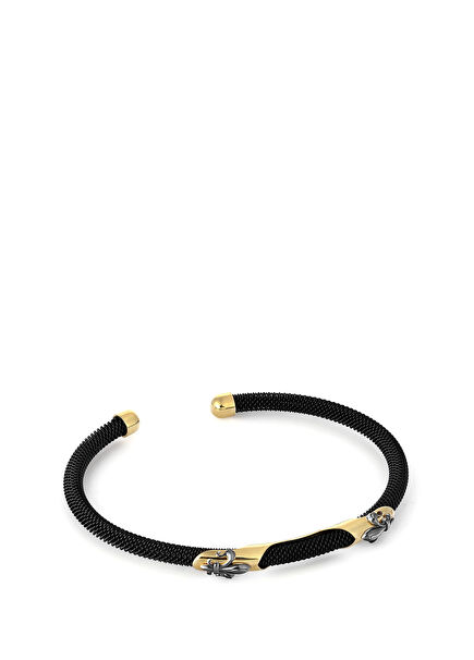 Fleur De Lis Men's 14K Gold Cuff Bracelet