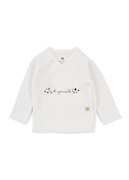 Be Yourself Baskılı Beyaz Unisex Bebek Zıbın 