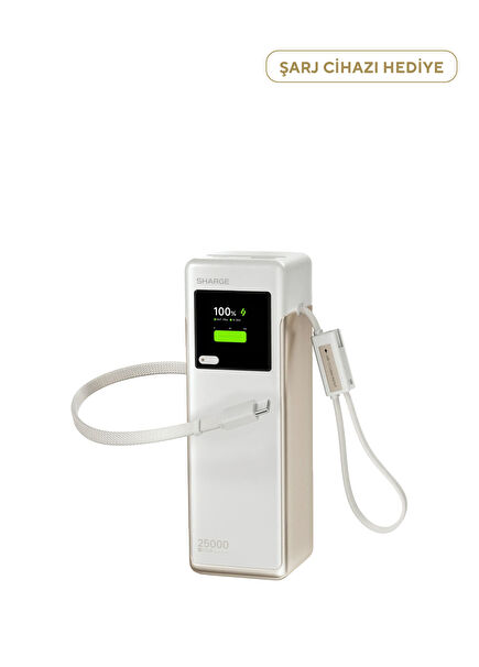 Hypertower 170W 25000 mAh Dahili Kablolu Akıllı Ekranlı Powerbank Taşınabilir Hızlı Şarj Cihazı