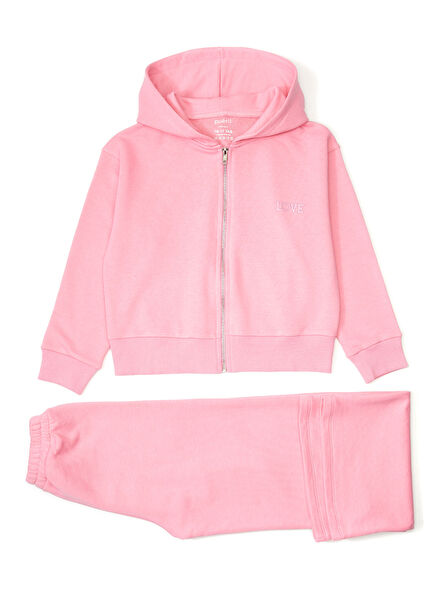 Pembe İspanyol Paça Kız Çocuk Eşofman Takımı