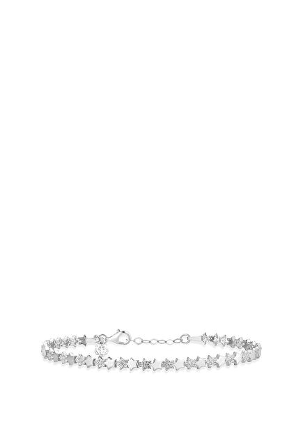 Kaplan Charm Starlight Beyaz Altın Kaplama 925 Ayar Gümüş Kadın Bileklik