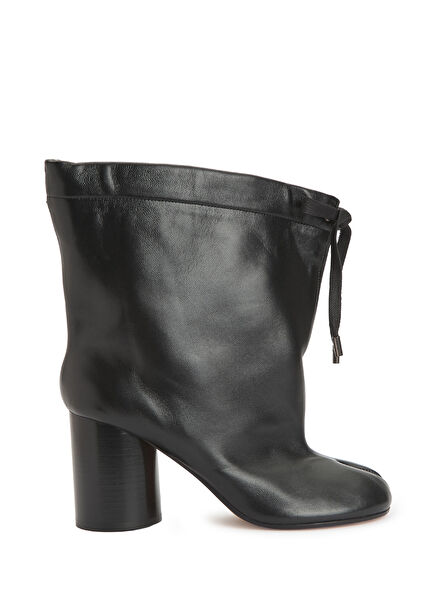 Tabi Siyah Topuklu Deri Bot