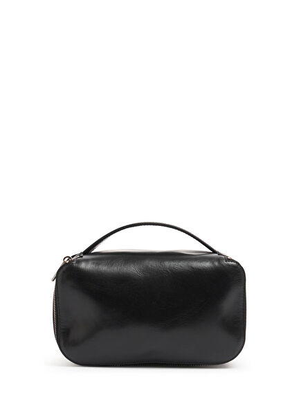 Siyah Deri Tıraş Çantası