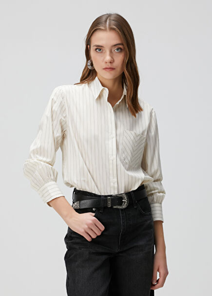 Maxine Off-White Striped Shirt