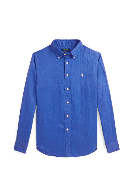 Blue Boys' Linen Shirt