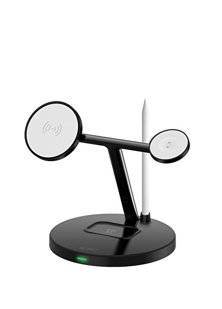 Wi-W032 4 in 1 Magnetik Hızlı Şarj Özellikli 15W Kablosuz Şarj Standı