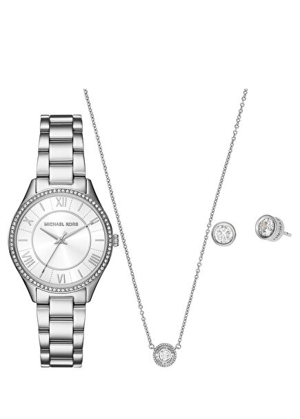 MK4851SET Çelik Kadın Kol Saati Kolye ve Küpe Seti