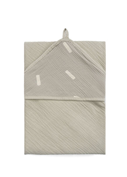 Green Organic Cotton Double Layered Muslin Unisex Baby Beach Towel Swaddle