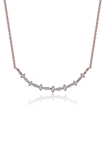 Feraye Prime Diamond-Studded Rose Gold Women's Necklace