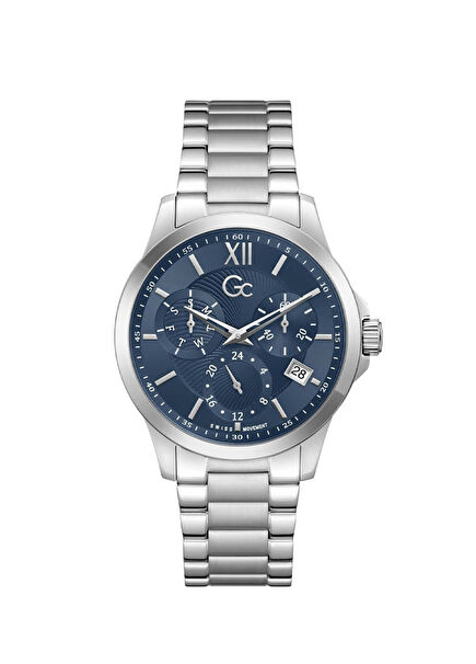 GCY27017G7M Metalik Gri Çelik Erkek Kol Saati