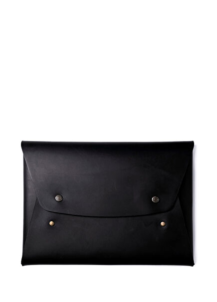 MacBook Pro 13" Black Leather Sleeve Bag
