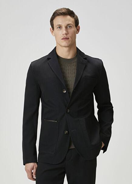 Navy Blue Wool Jacket