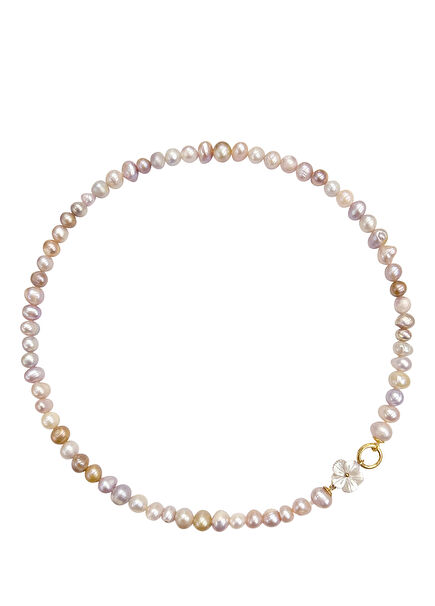 Cleito 925 Sterling Silver 24K Gold Plated Women's Pearl Necklace