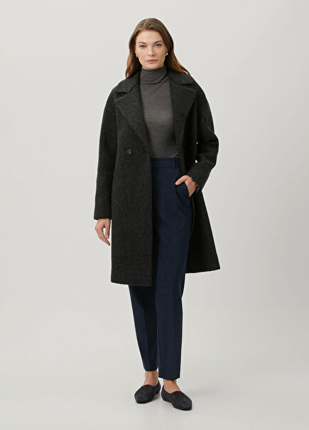 Anthracite Double-Breasted Wool Coat