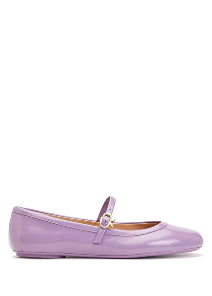 Carla Lilac Leather Ballet Flats