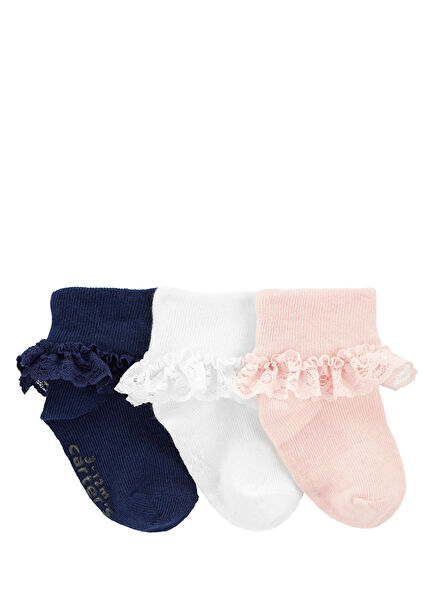Colorful Baby Girl 3-Piece Socks Set